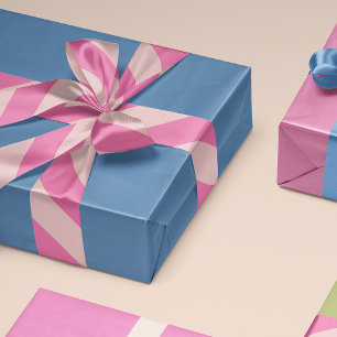 Candy Pink on Blush Wide Stripe Satin Ribbon