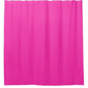 Candy Pink White Girly Square Polka Dot Pattern Shower Curtain