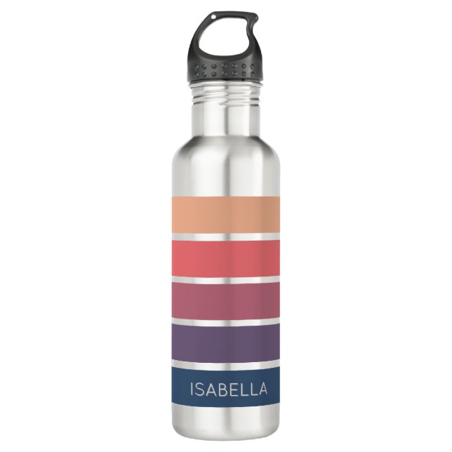 Candy Pink x Serene Blue Aesthetic Keychain 710 Ml Water Bottle (Front)