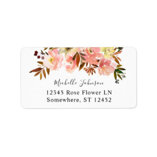 Candy Pink & Yellow Floral 2 Return Address Label