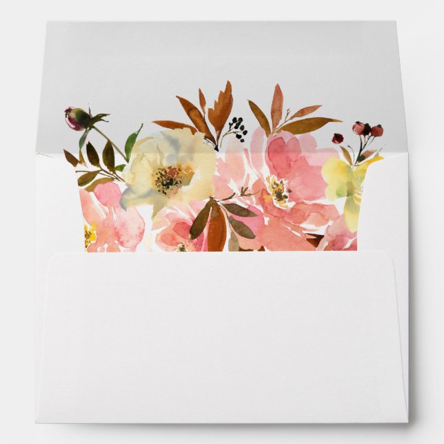 Candy Pink & Yellow Floral Envelope (Back (Bottom))