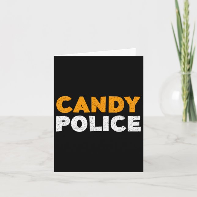 Candy Police Halloween Shirt  Card (Front)