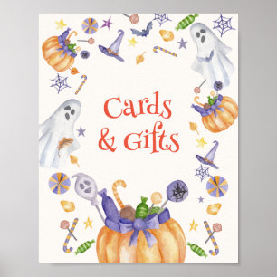 Candy Pumpkin Ghosts Halloween Cards & Gifts Sign