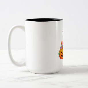 Candy Pumpkin Zombie Kid Two-Tone Coffee Mug