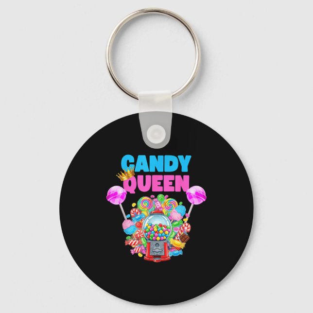 Candy Queen Shirt Funny Lollip Candy Lover Humor  Key Ring (Front)