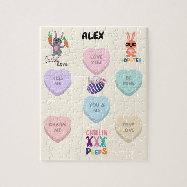 "CANDY & RABBITS" PUZZLE PERSONALIZED (Vertical)