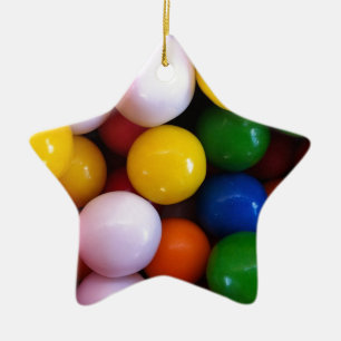Candy rainbow gum balls ceramic ornament