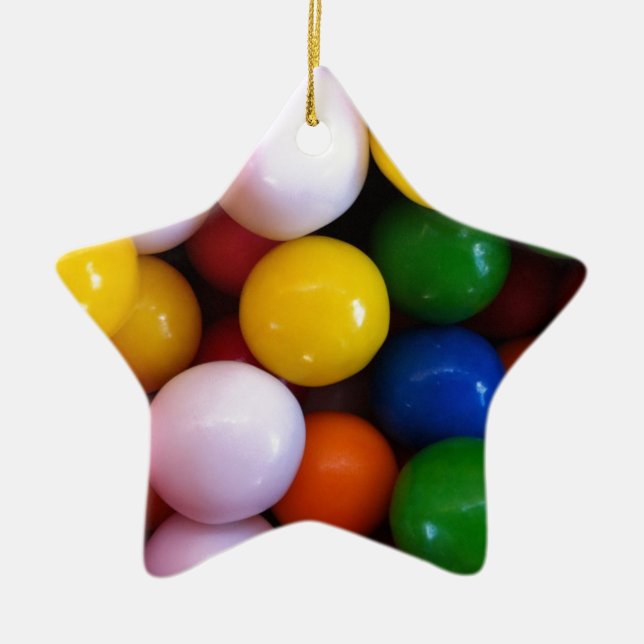 Candy rainbow gum balls ceramic ornament (Front)