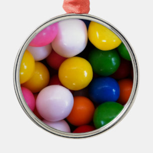 Candy rainbow gum balls metal ornament
