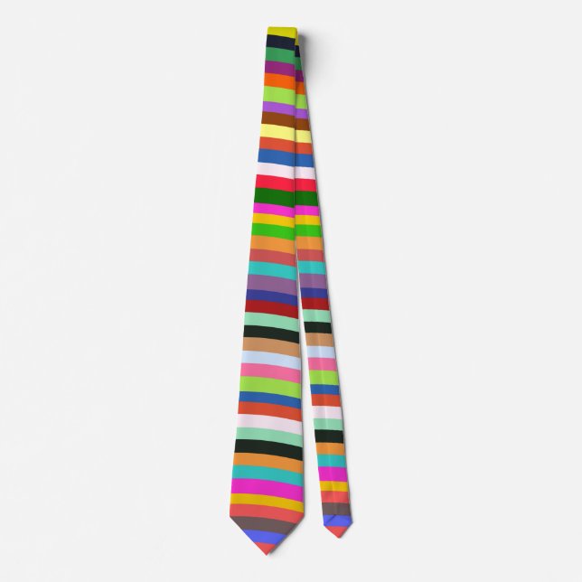Candy Rainbow Retro Psychedelic Stripes  Tie (Front)