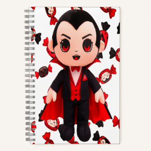 Candy Red And Black Dracula Inspired Halloween Notebook
