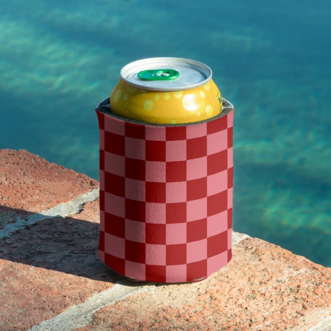 Candy Red and Candy Pink Chequerboard Can Cooler (In Situ Pool)