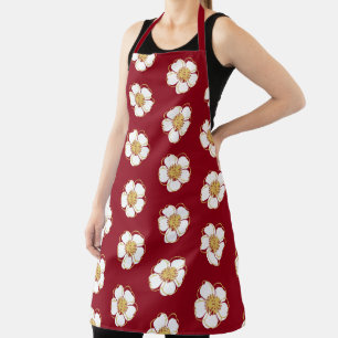 Candy Red White Gold Yellow Buttercup Flowers Apron