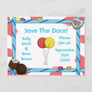 Candy Save-The-Date Postcard