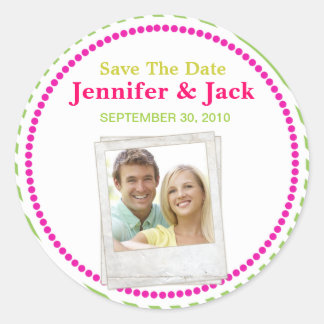 Candy Save the date Sticker with photo