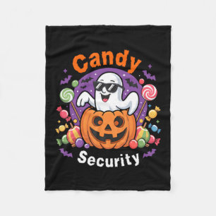 Candy Security Boo Pumpkin Ghost Halloween Fleece Blanket