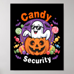Candy Security Boo Pumpkin Ghost Halloween Poster