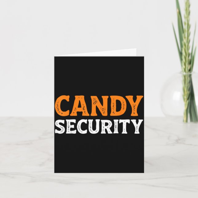 Candy Security Funny Easy Lazy Halloween Dad Mum Card (Front)
