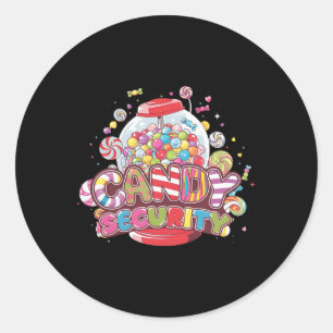Candy Security Funny Halloween Costume Boys Girls Classic Round Sticker