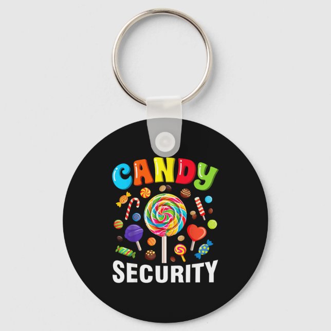 Candy Security Funny Halloween Costume  Key Ring (Front)