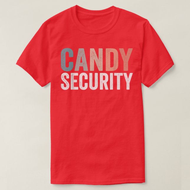 Candy Security Halloween Costume for Dad Mom Daugh T-Shirt (Design Front)