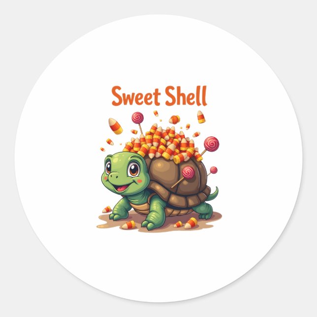 Candy Shell Turtle Classic Round Sticker (Front)