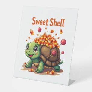 Candy Shell Turtle Pedestal Sign