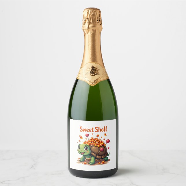 Candy Shell Turtle Sparkling Wine Label (Front)