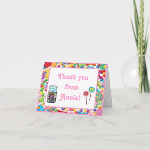 Candy Shop Birthday Thank You Note Cards