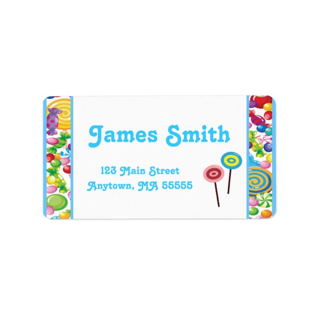 Candy Shop Blue Boy Address Labels (Front)