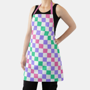 Candy shop diagonal checkerboard pattern apron