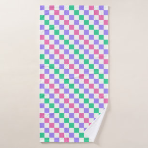 Candy shop diagonal checkerboard pattern bath towel set
