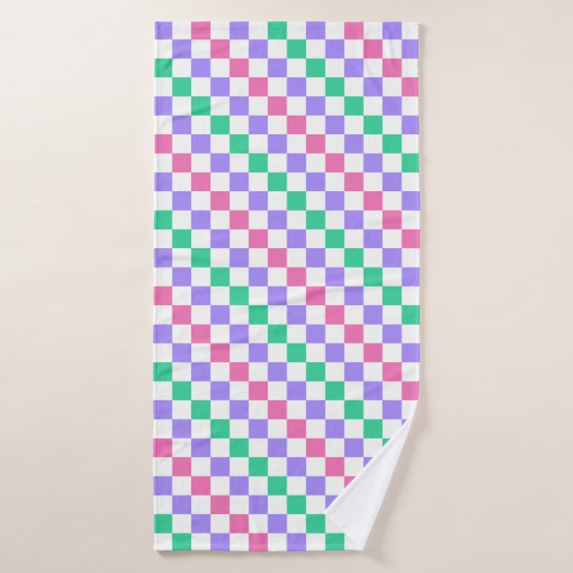 Candy shop diagonal checkerboard pattern bath towel set (Bath Towel)