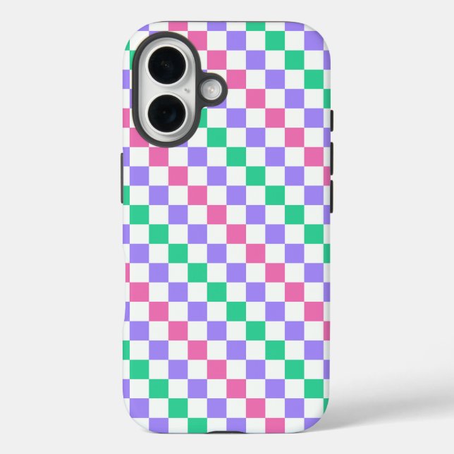 Candy shop diagonal checkerboard pattern Case-Mate iPhone case (Back)