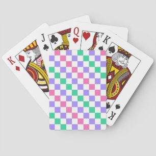 Candy shop diagonal checkerboard pattern playing cards