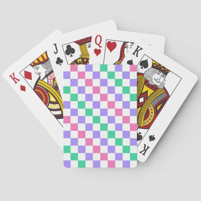 Candy shop diagonal checkerboard pattern playing cards (Back)