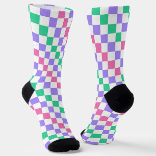 Candy shop diagonal checkerboard pattern socks