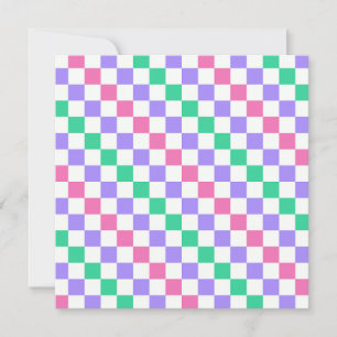 Candy shop diagonal checkerboard pattern thank you card