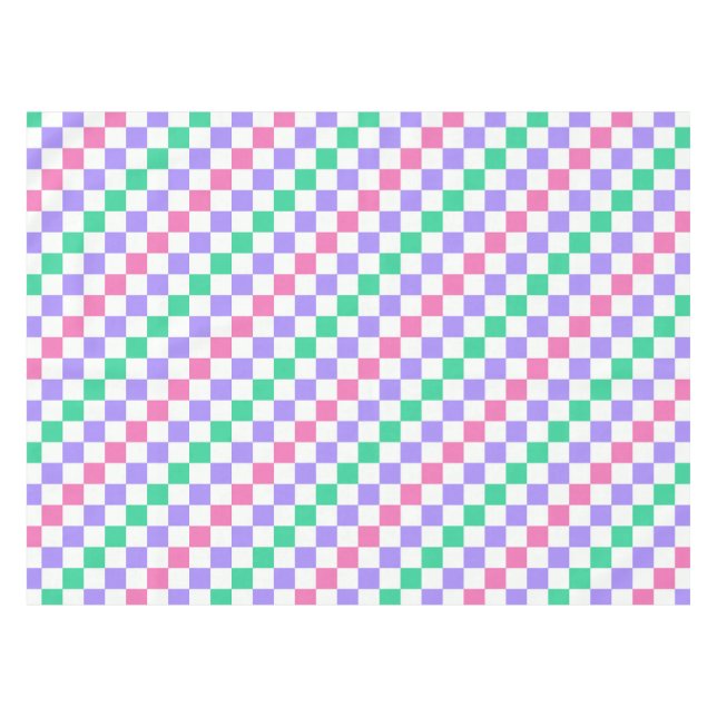 Candy shop diagonal chequerboard pattern tablecloth (Front (Horizontal))