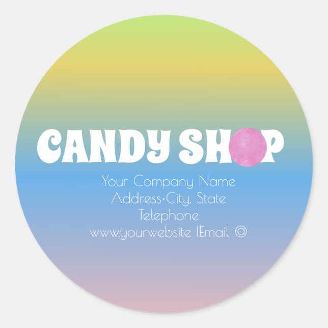 Candy Shop Ombre Business Label (Front)