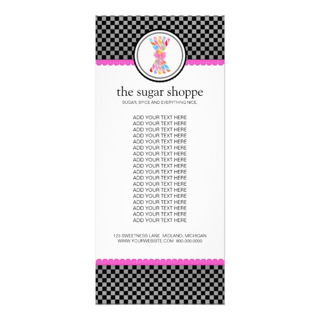 Candy Shop Product Rack Cards (Front)