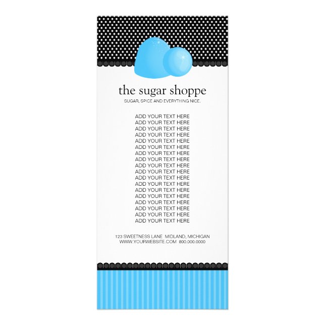 Candy Shop Product Rack Cards (Front)