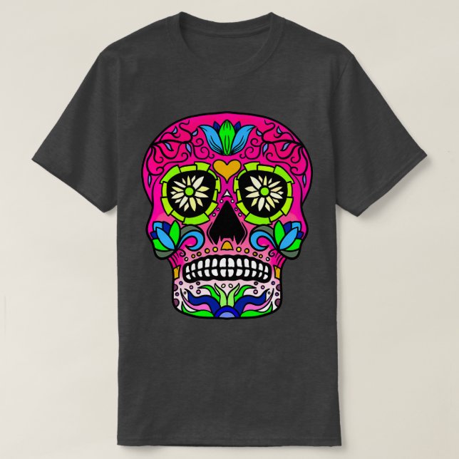 Candy Skull Blue T-Shirt (Design Front)