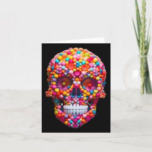 Candy Skull Bubble Gum Skeleton Halloween Candies Card