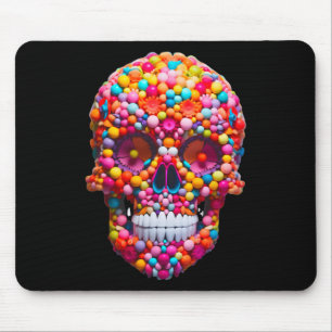 Candy Skull Bubble Gum Skeleton Halloween Candies Mouse Pad