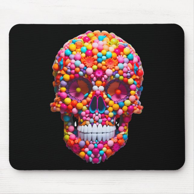 Candy Skull Bubble Gum Skeleton Halloween Candies  Mouse Pad (Front)
