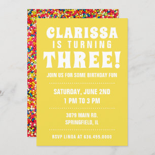 Candy Sprinkles Birthday Party Photo Invitation