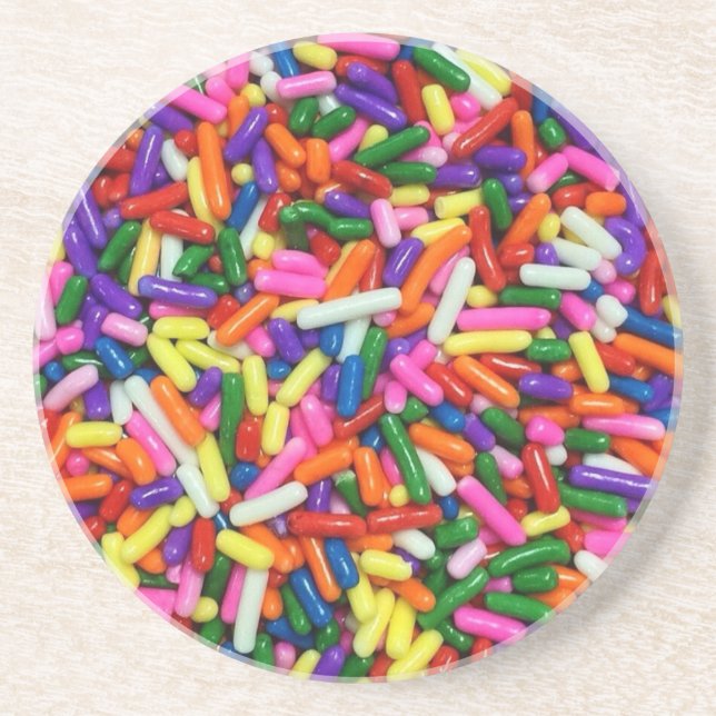 Candy Sprinkles Colourful Quirky Coaster (Front)