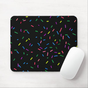 Candy Sprinkles On Black Mouse Pad