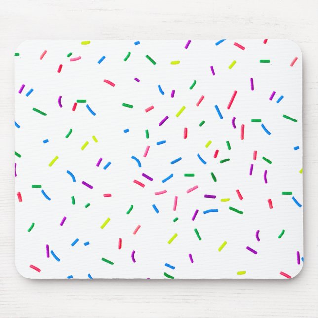 Candy Sprinkles On White Mouse Pad (Front)